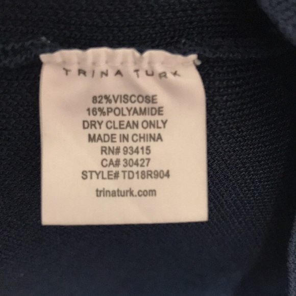 Trina Turk Bookish Sweater Dress Navy Blue Size Medium - Picture 6 of 8